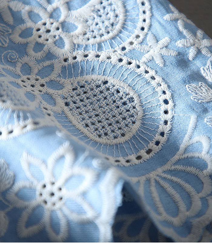 Pure Cotton Shirt with Elegance Embroderied