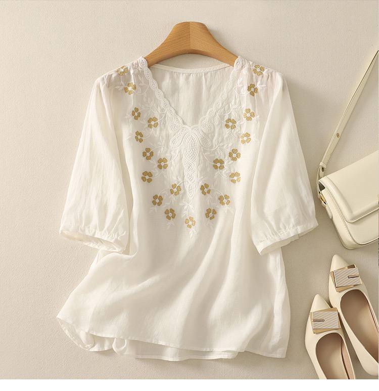 Stylist Pure Cotton Elegant Embrodery Top