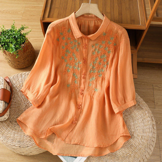 Embroidered Floral Breeze Top