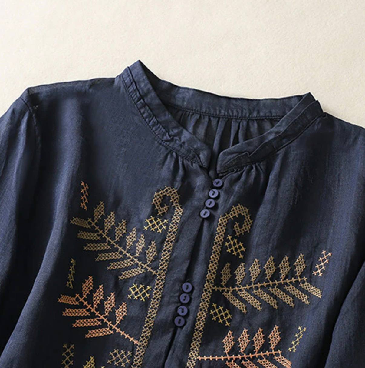 Vintage Charm Embroidered Shirt
