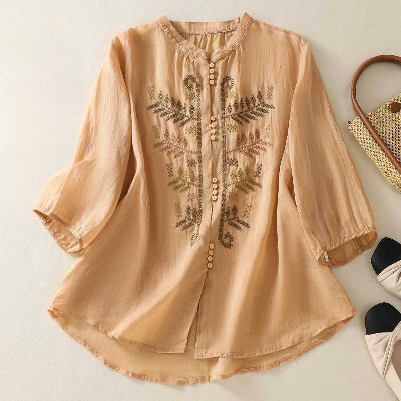 Vintage Charm Embroidered Shirt