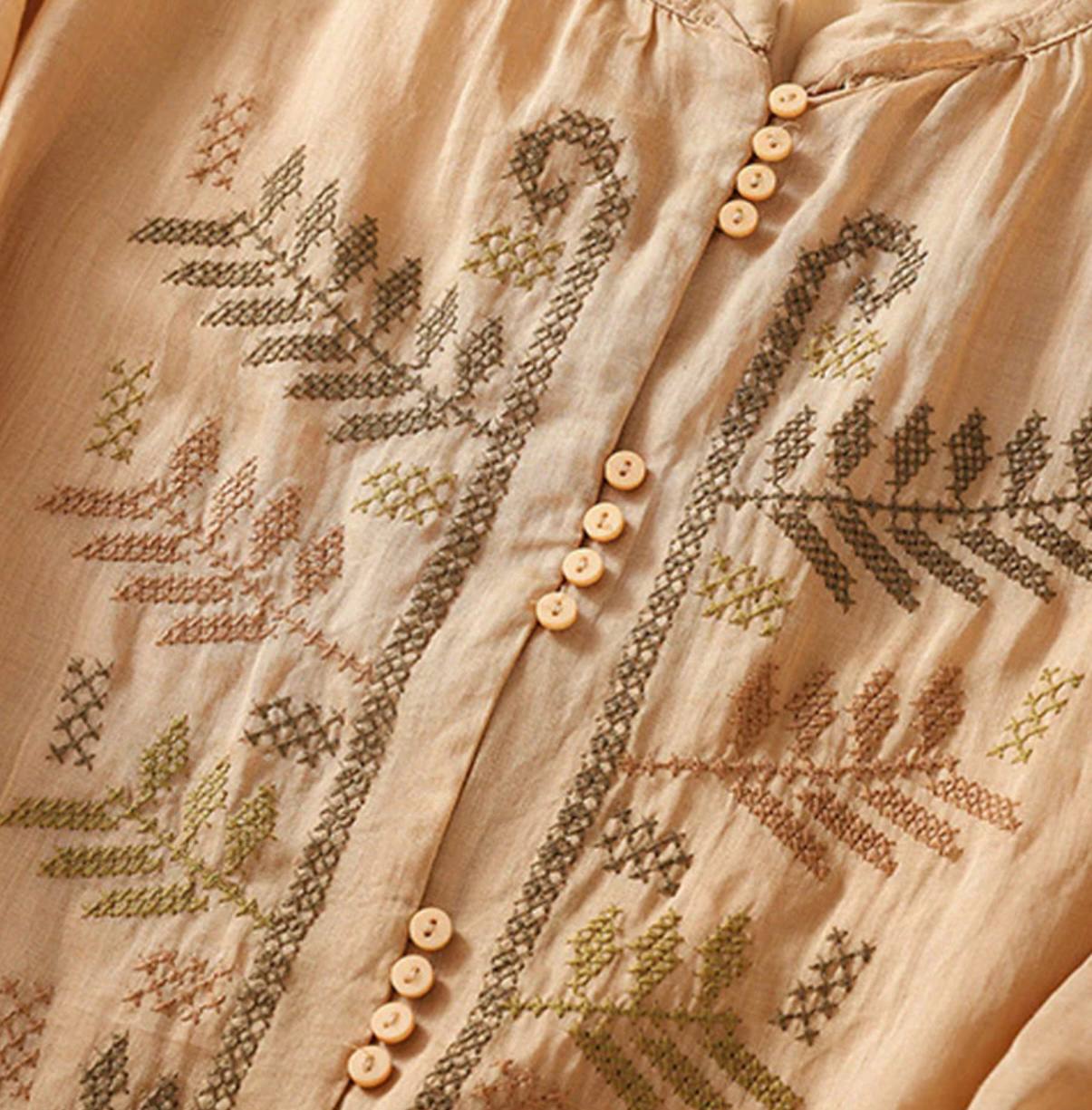 Vintage Charm Embroidered Shirt