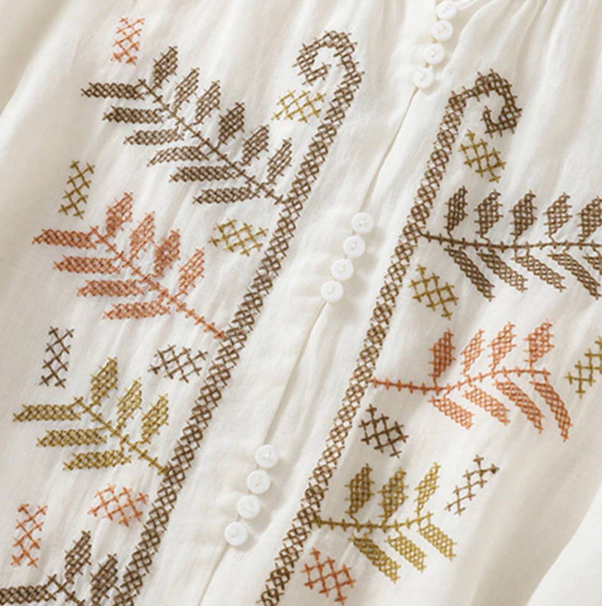 Vintage Charm Embroidered Shirt