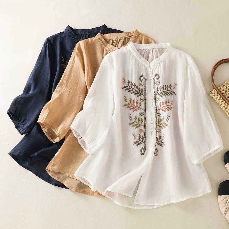 Vintage Charm Embroidered Shirt