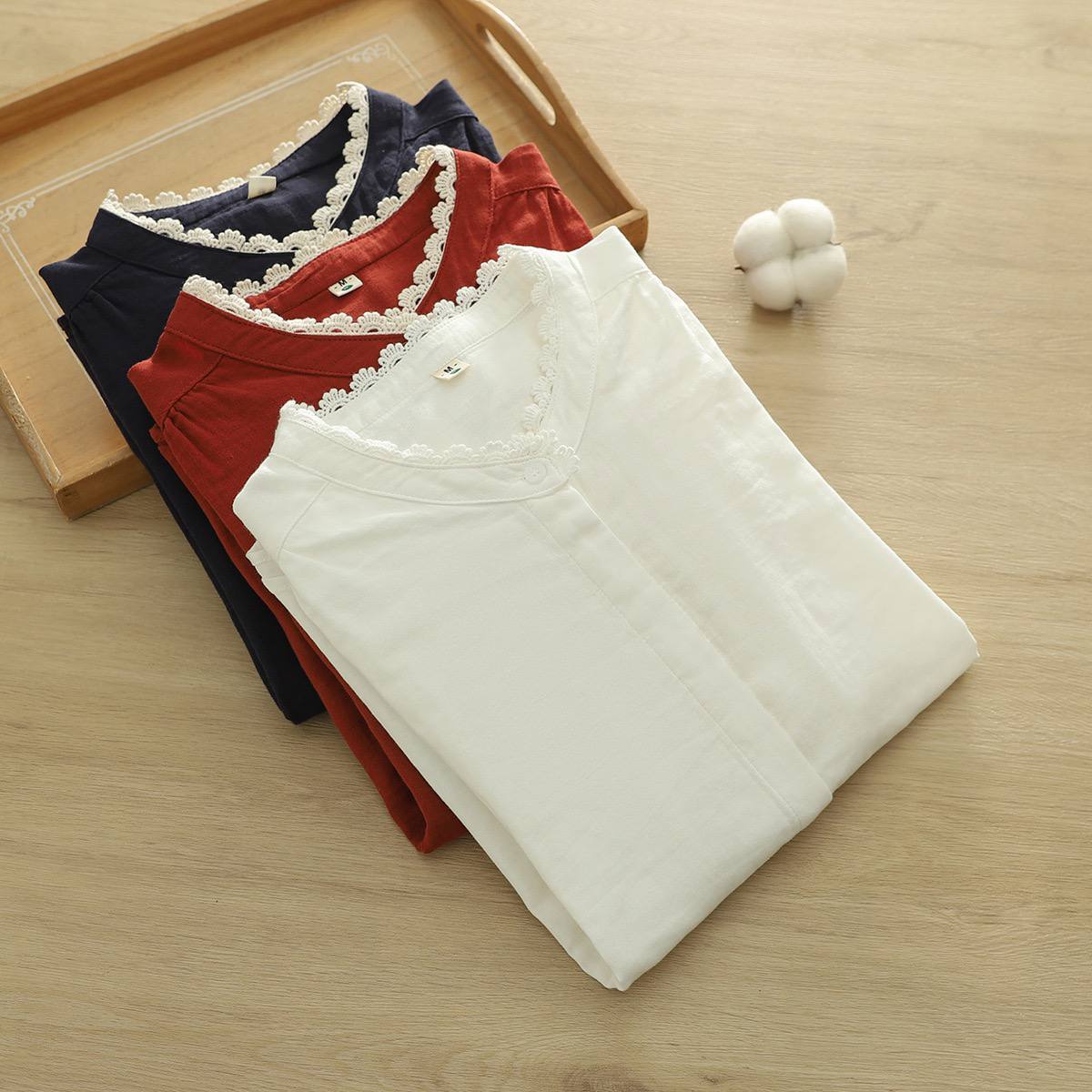 Pure Cotton Shirt With Beautiful Lace Work