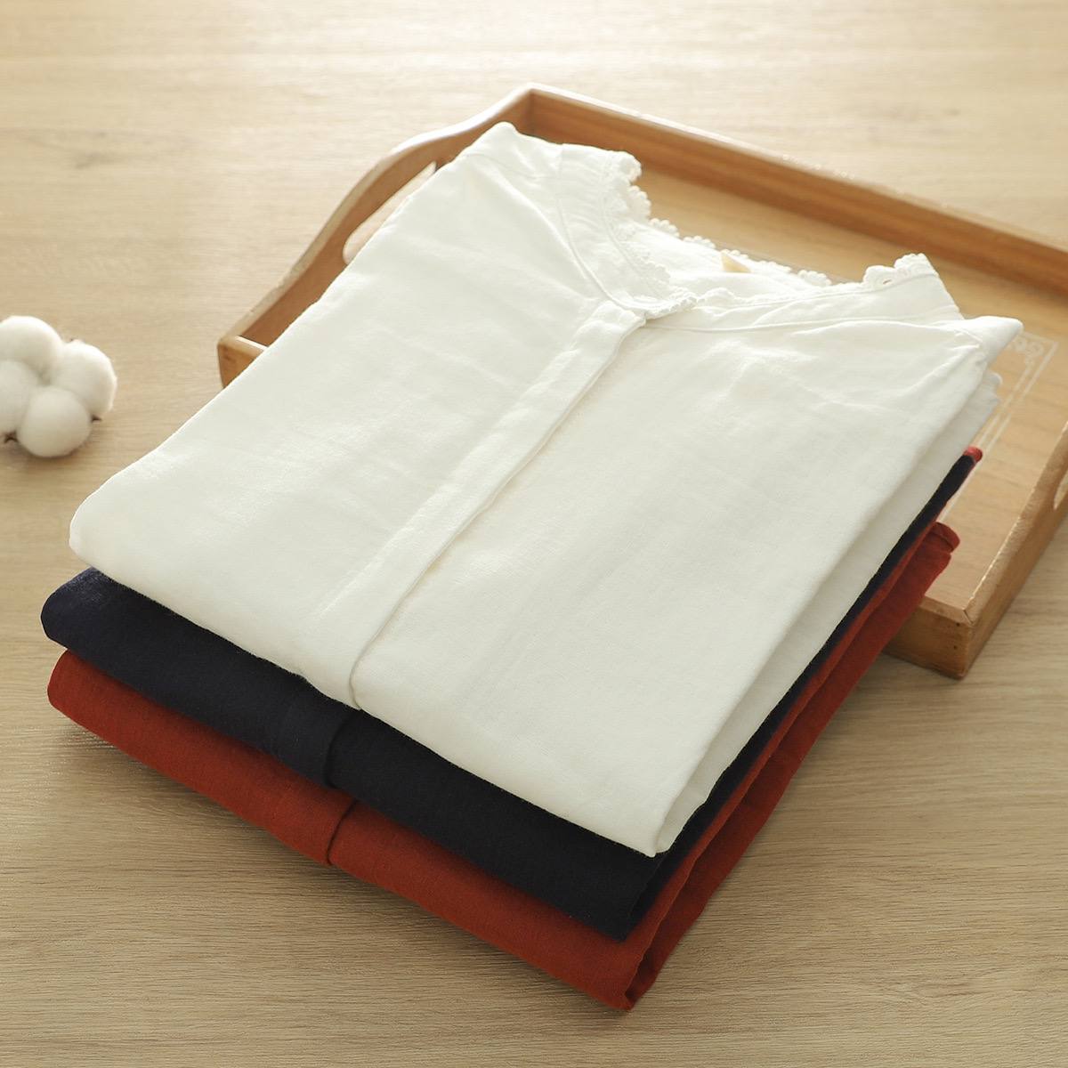 Pure Cotton Shirt With Beautiful Lace Work