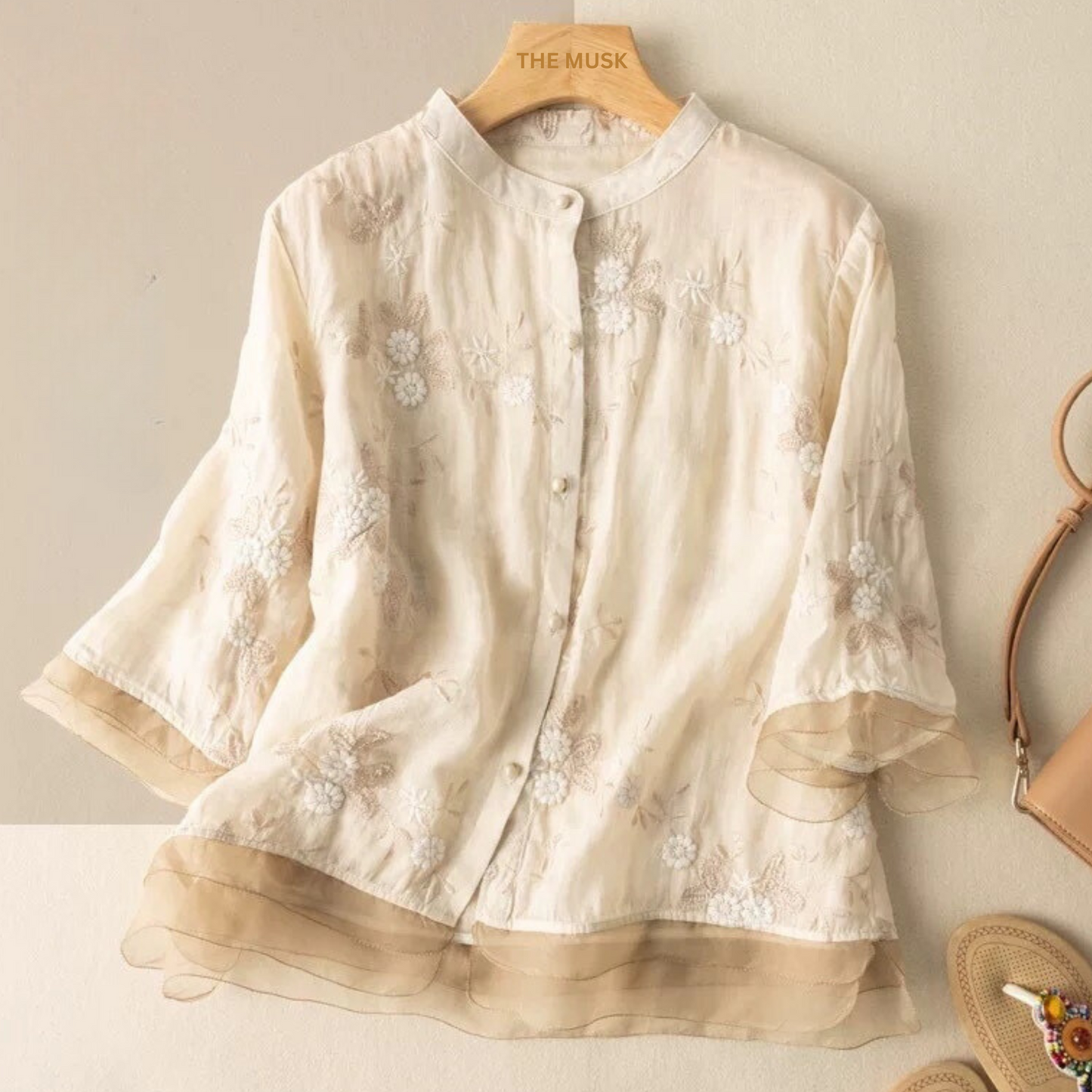 Pure Cotton Embroidered Shirt