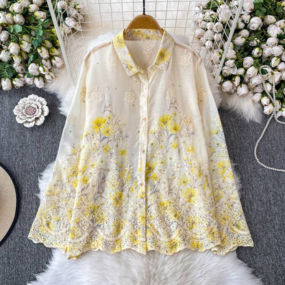 Autumn Full Sleeve Turn-Down Collar Casual Shirt