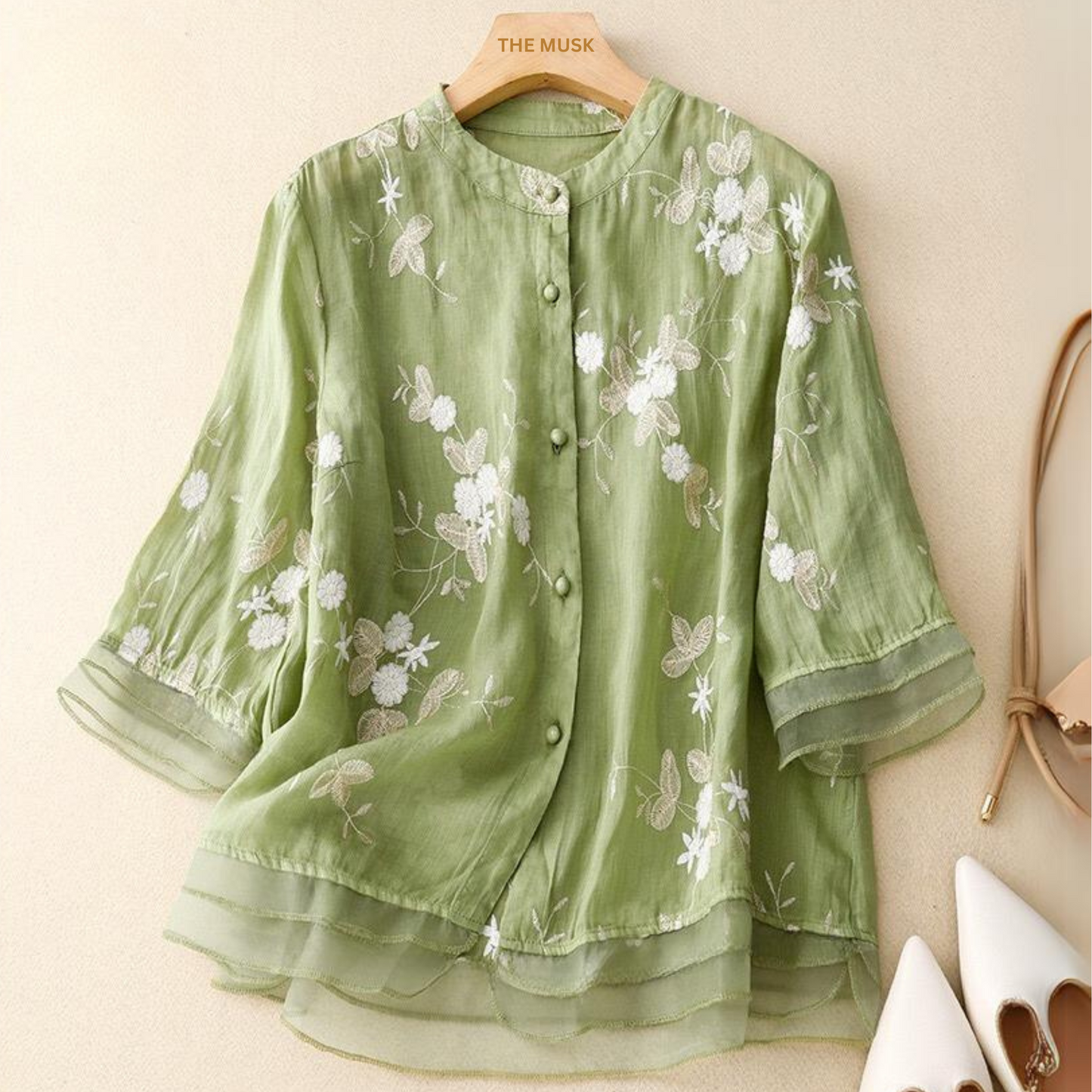 Pure Cotton Embroidered Shirt