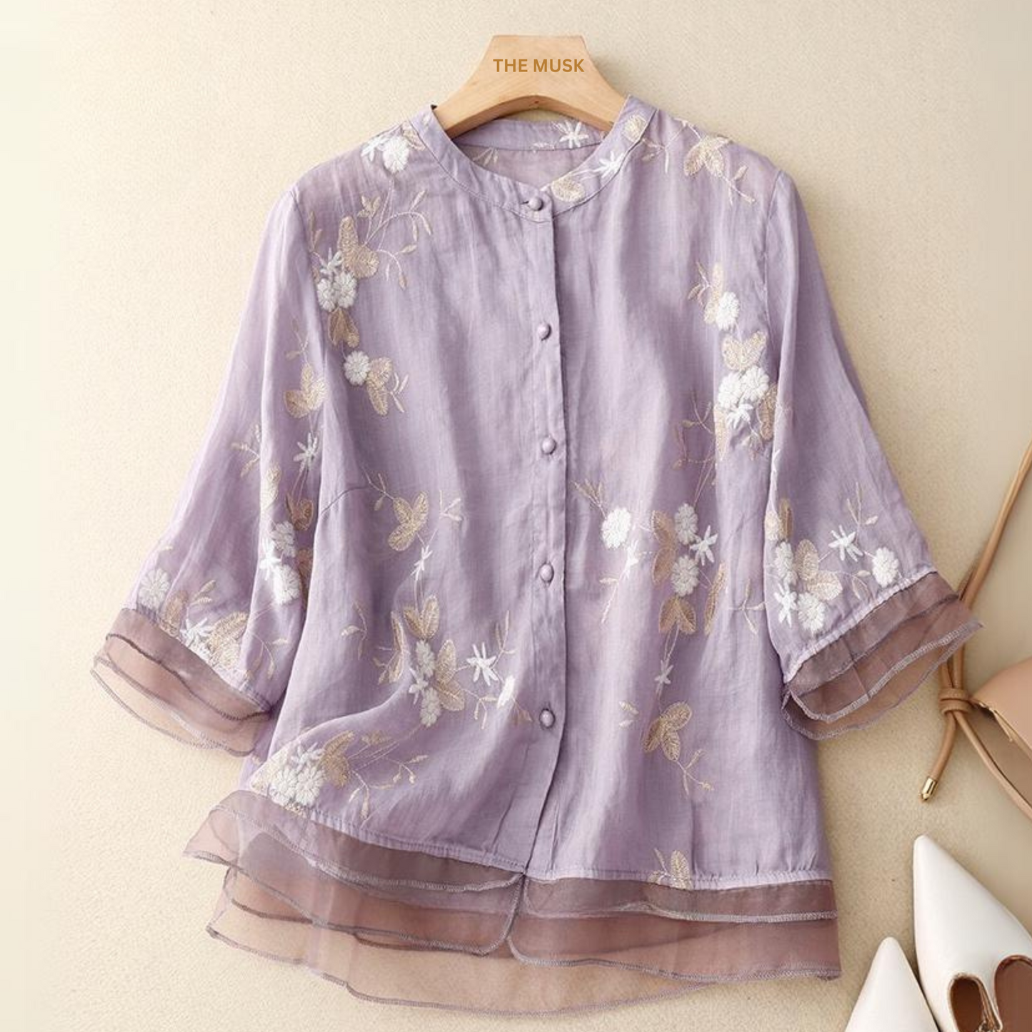 Pure Cotton Embroidered Shirt