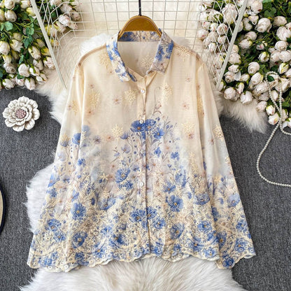 Autumn Full Sleeve Turn-Down Collar Casual Shirt