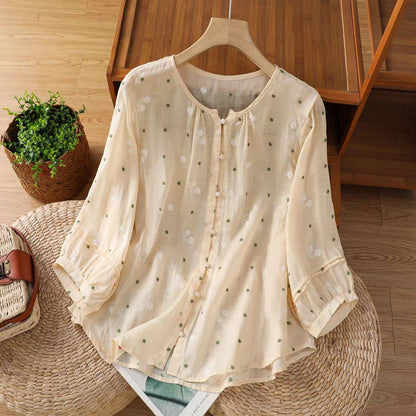 Soft Bloom Cotton Top – Elegant Everyday Comfort
