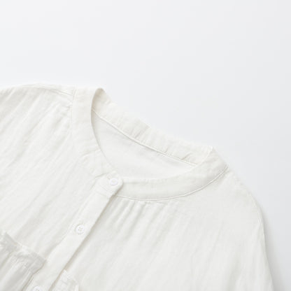 Pure Cotton Ruffle Shirt Top