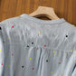 Pure Cotton Casual Shirt With Colorful Embroidered Butties