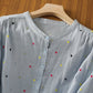 Pure Cotton Casual Shirt With Colorful Embroidered Butties