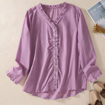 Classic Cotton Frilled Shirt