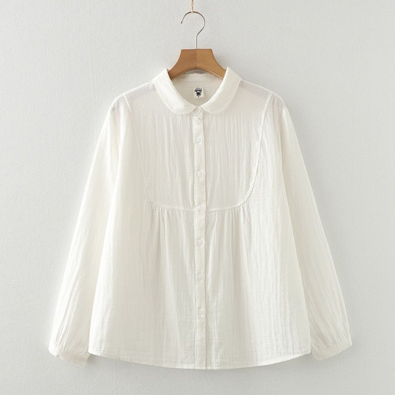 Pure Cotton Casual Wear Doll Collar Shirts