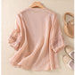 Pure Cotton Neck Embroidered Top