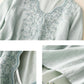Women's Cotton Linen V Neck Retro Embroidered comfort Casual Top