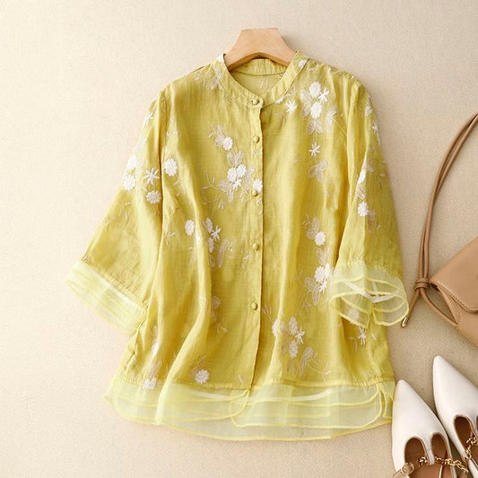 Pure Cotton Embroidered Shirt