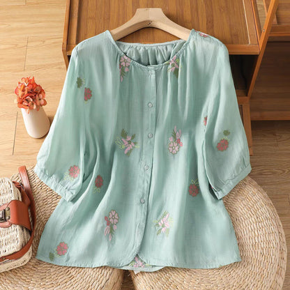 Petal Grace Embroidered Shirt