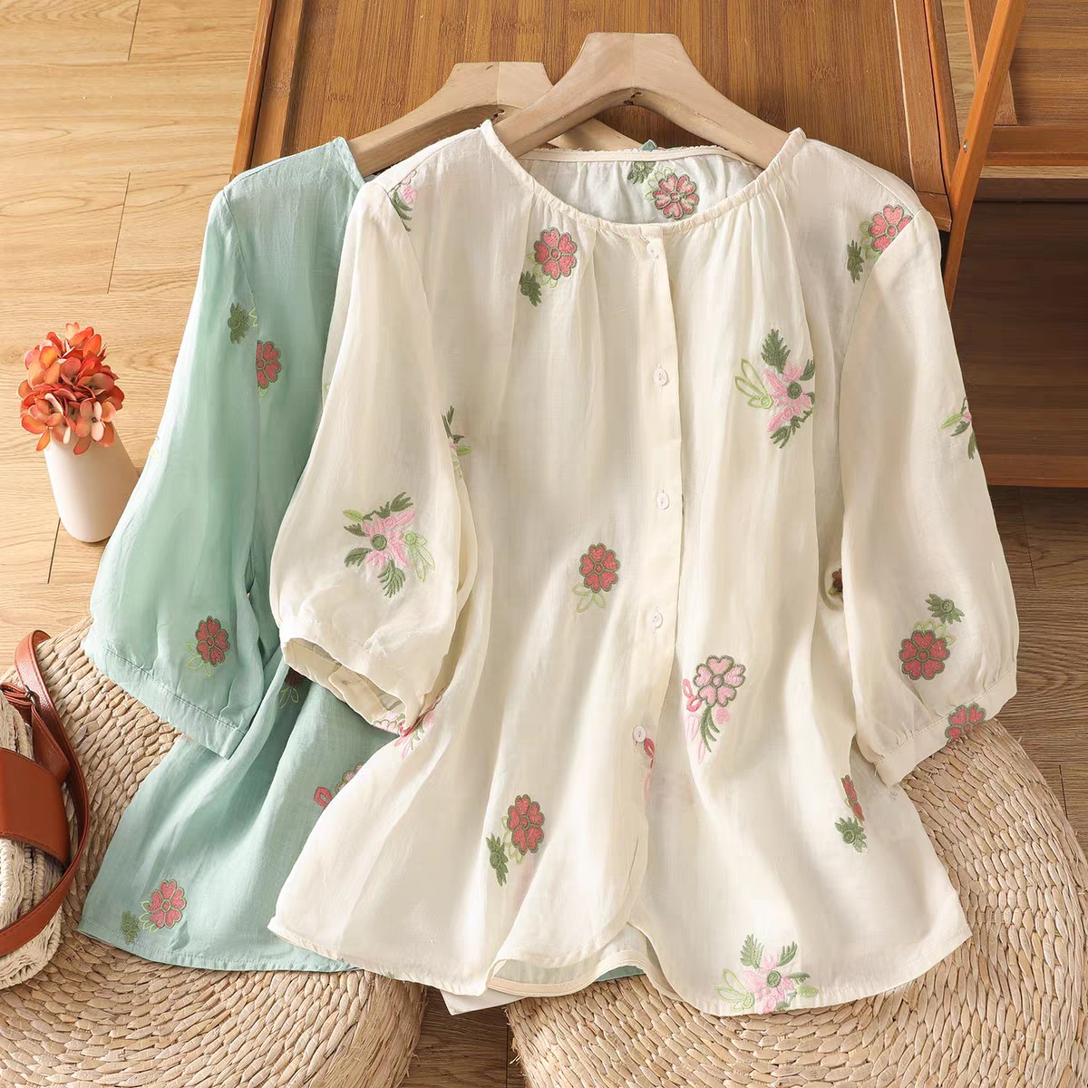Petal Grace Embroidered Shirt