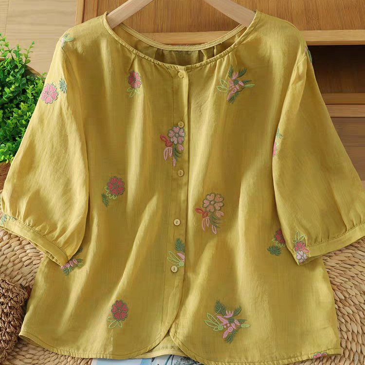 Petal Grace Embroidered Shirt