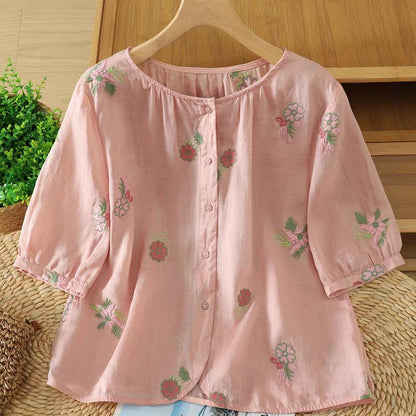 Petal Grace Embroidered Shirt
