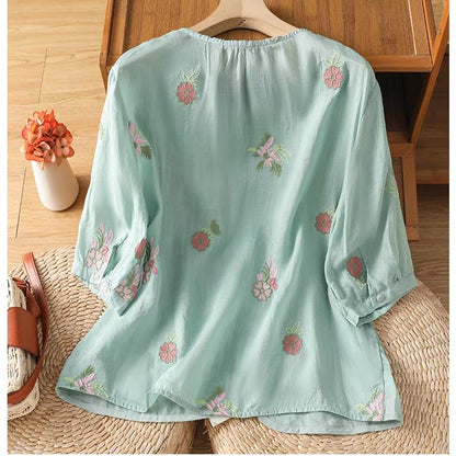 Petal Grace Embroidered Shirt