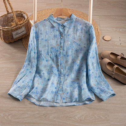 Floral Vintage-Inspired Pure Cotton Printed Shirt