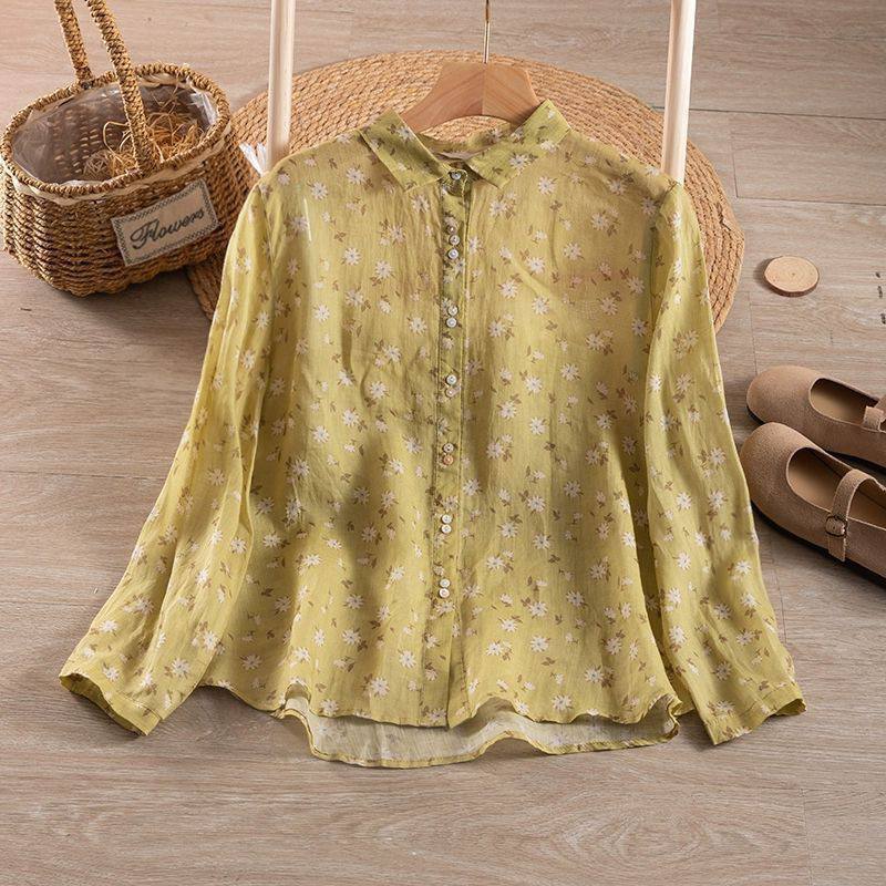 Floral Vintage-Inspired Pure Cotton Printed Shirt