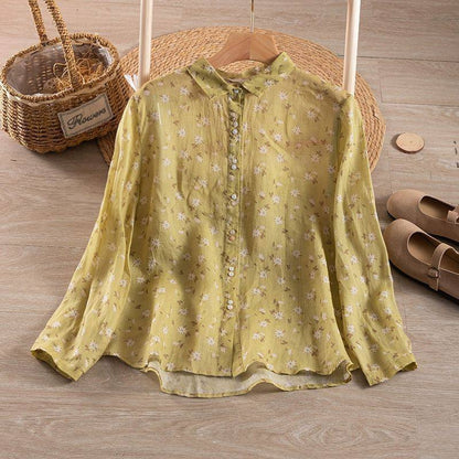 Floral Vintage-Inspired Pure Cotton Printed Shirt