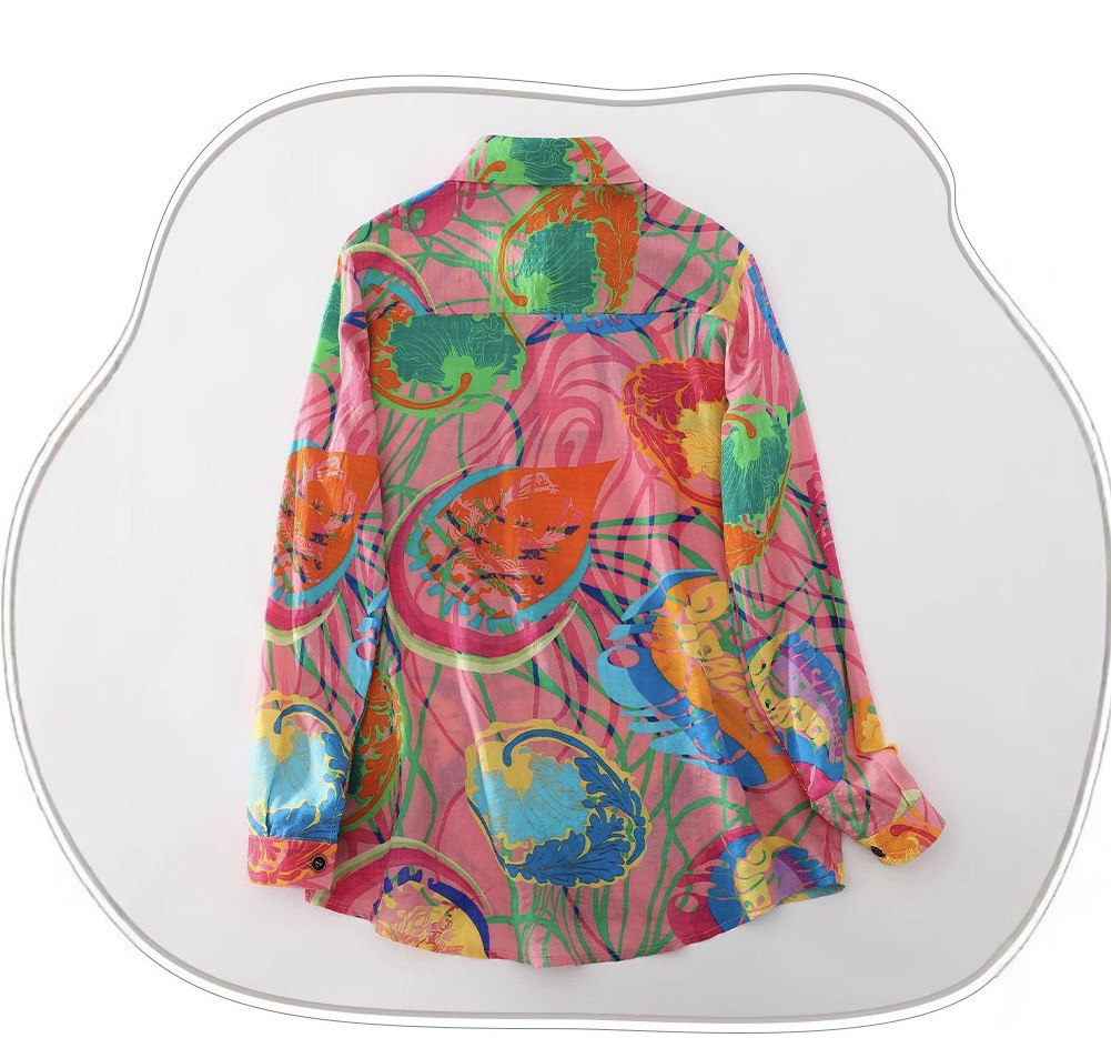 Vibrant Botanical Art Print Shirt