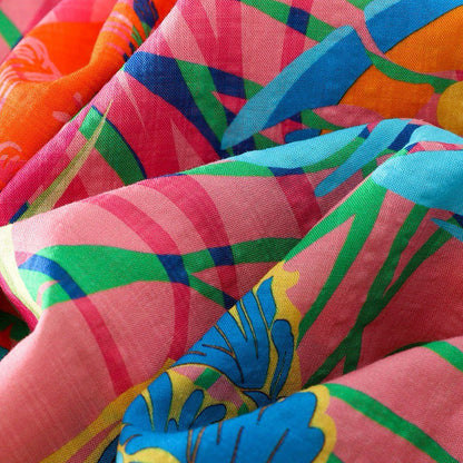 Vibrant Botanical Art Print Shirt