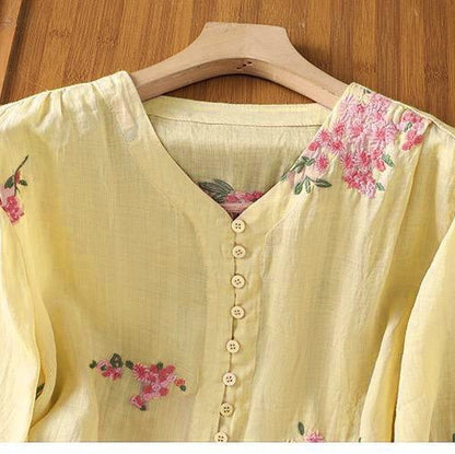 Pure Cotton Top With Elegant Embroidered
