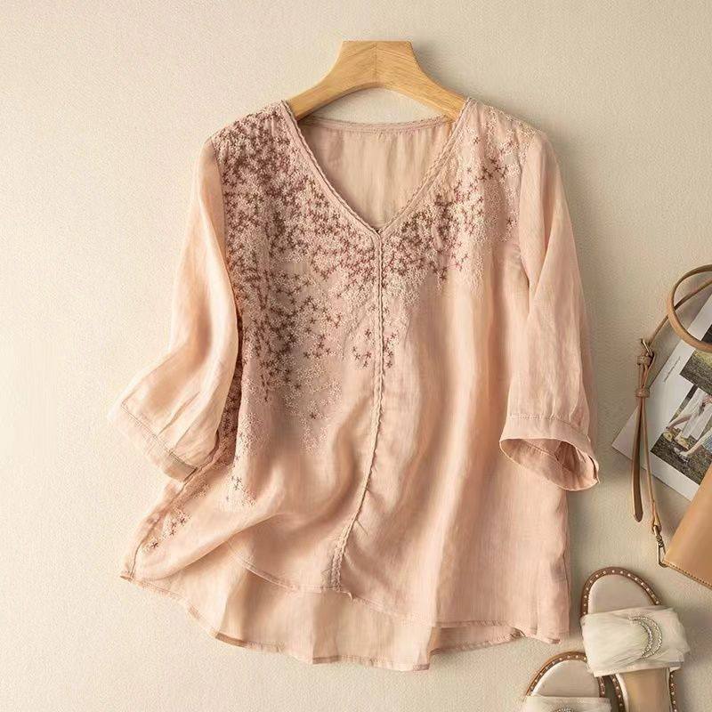 BloomWeave  Pure Cotton With Elegance Embroidered Top