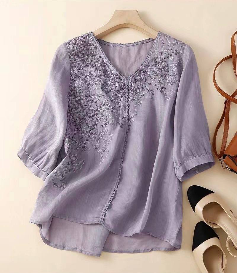 BloomWeave  Pure Cotton With Elegance Embroidered Top