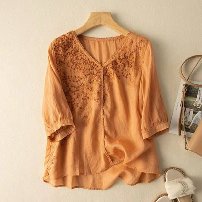 BloomWeave  Pure Cotton With Elegance Embroidered Top