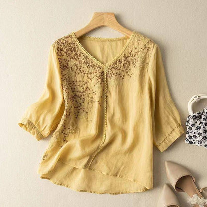 BloomWeave  Pure Cotton With Elegance Embroidered Top