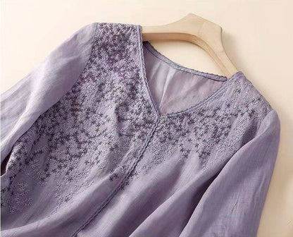 BloomWeave  Pure Cotton With Elegance Embroidered Top