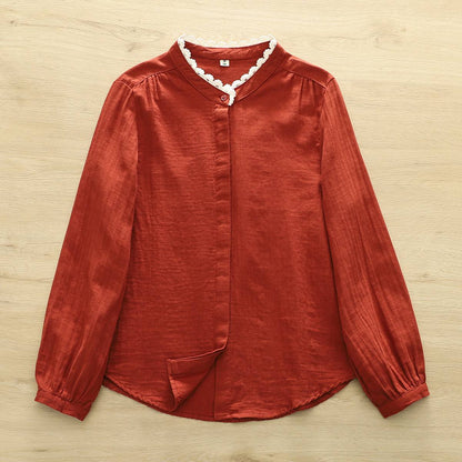 Pure Cotton  Shirt With Beautiful Lace Work