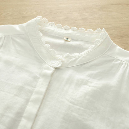 Pure Cotton  Shirt With Beautiful Lace Work