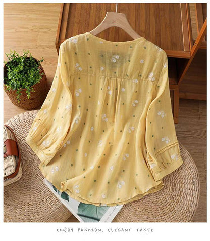 Soft Bloom Cotton Top – Elegant Everyday Comfort
