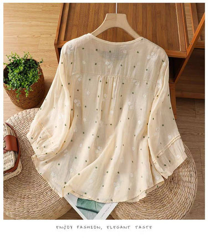 Soft Bloom Cotton Top – Elegant Everyday Comfort