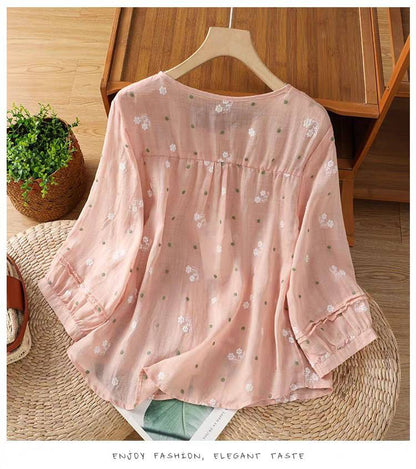Soft Bloom Cotton Top – Elegant Everyday Comfort