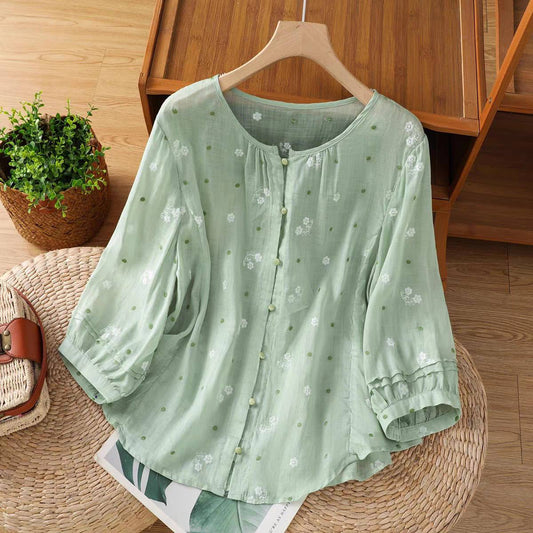 Soft Bloom Cotton Top – Elegant Everyday Comfort