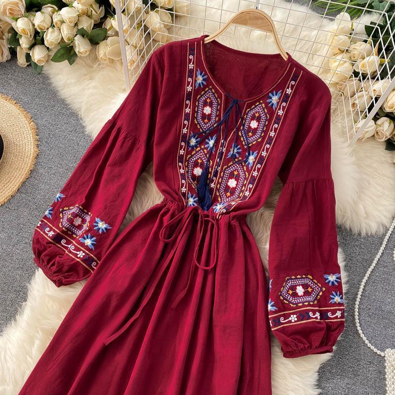 Rayon Embriodered Western Boho Long Maxi Dress