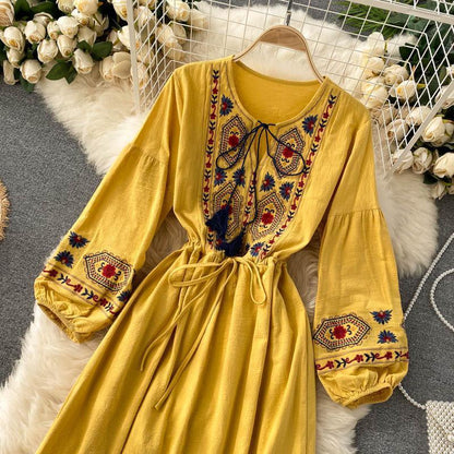 Rayon Embriodered Western Boho Long Maxi Dress