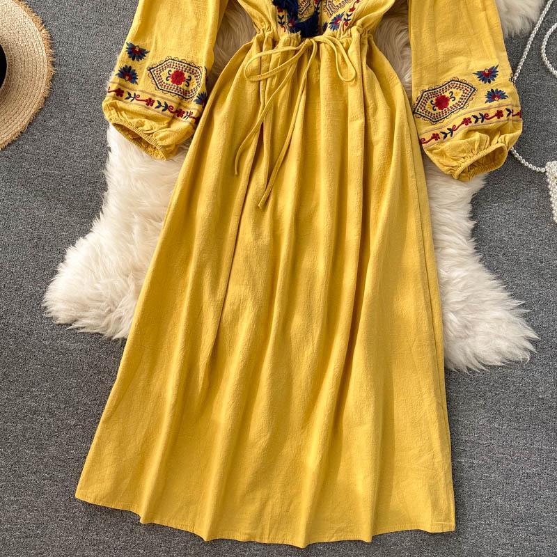 Rayon Embriodered Western Boho Long Maxi Dress