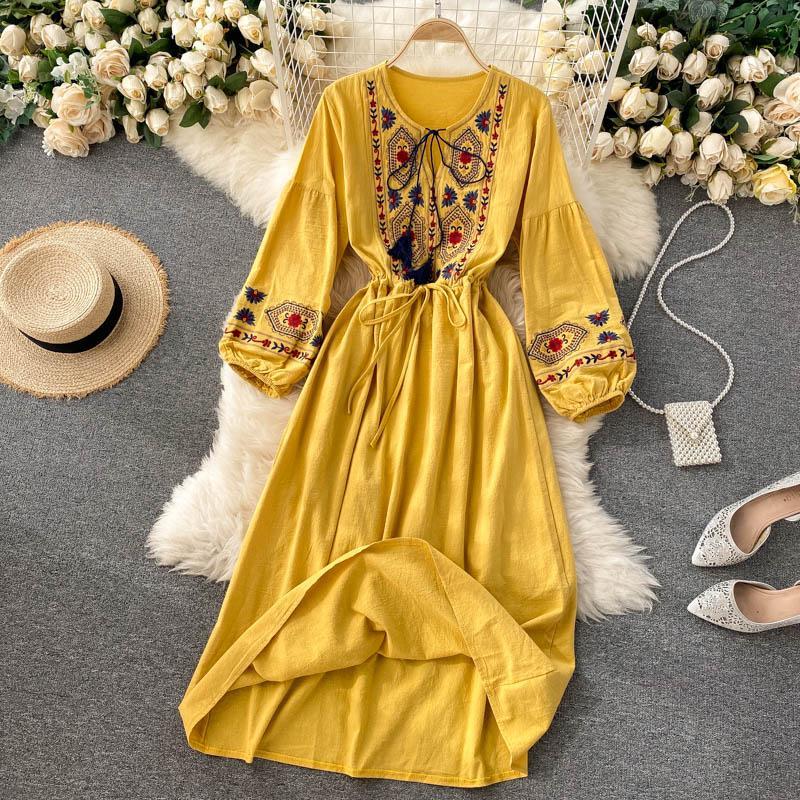 Rayon Embriodered Western Boho Long Maxi Dress
